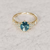 Celestial Engagement Ring with Oval Blue Sapphire and Diamonds By Valley Rose