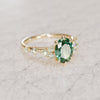 Celestial Engagement Ring with Oval Green Sapphire and Diamonds By Valley Rose