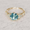 Celestial Engagement Ring with Round Blue Sapphire and Diamonds By Valley Rose