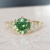Celestial Engagement Ring with Round Green Sapphire and Diamonds By Valley Rose