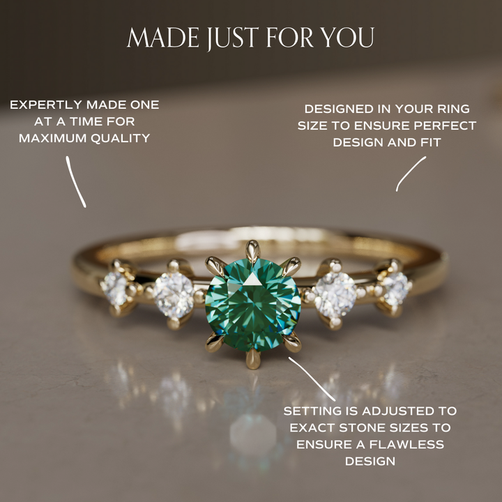 Celestial Green Sapphire Engagement Ring By Valley Rose