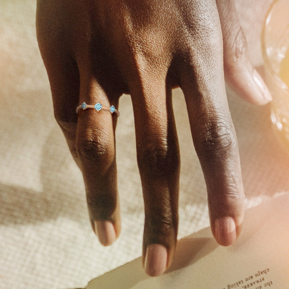 Celestial Orion Constellation Aquamarine Ring By Valley Rose