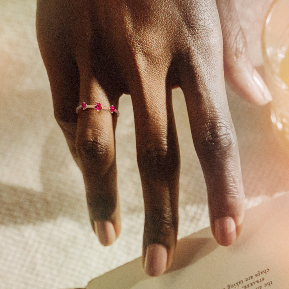 Celestial Orion Constellation Ruby Ring - Ethical Wedding Band By Valley Rose