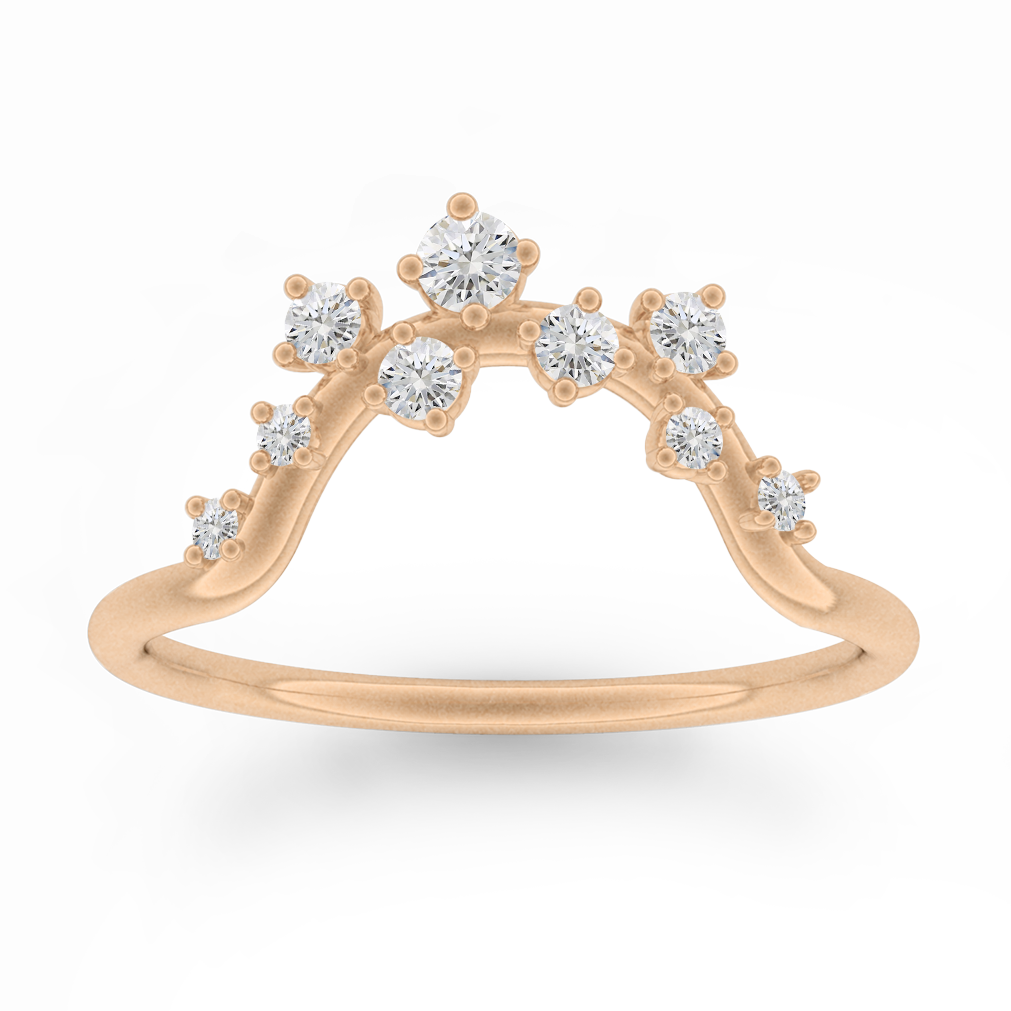 Celestial Wedding Band - Constellation Diamond Stacking Ring By Valley Rose
