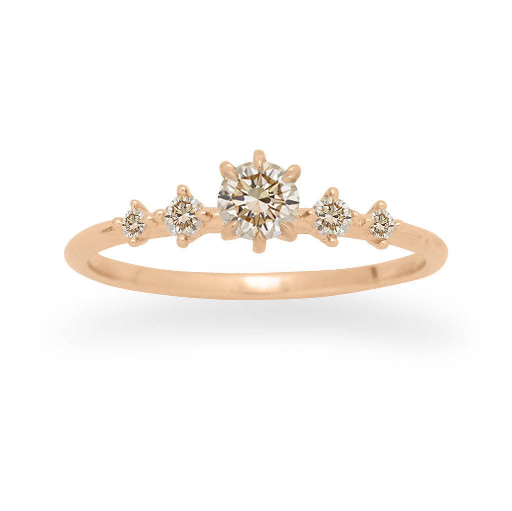 Champagne Diamond Celestial Engagement Ring By Valley Rose