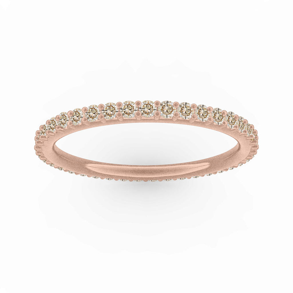 Champagne Diamond Eternity Ring, Gold Wedding Stacking Band By Valley Rose