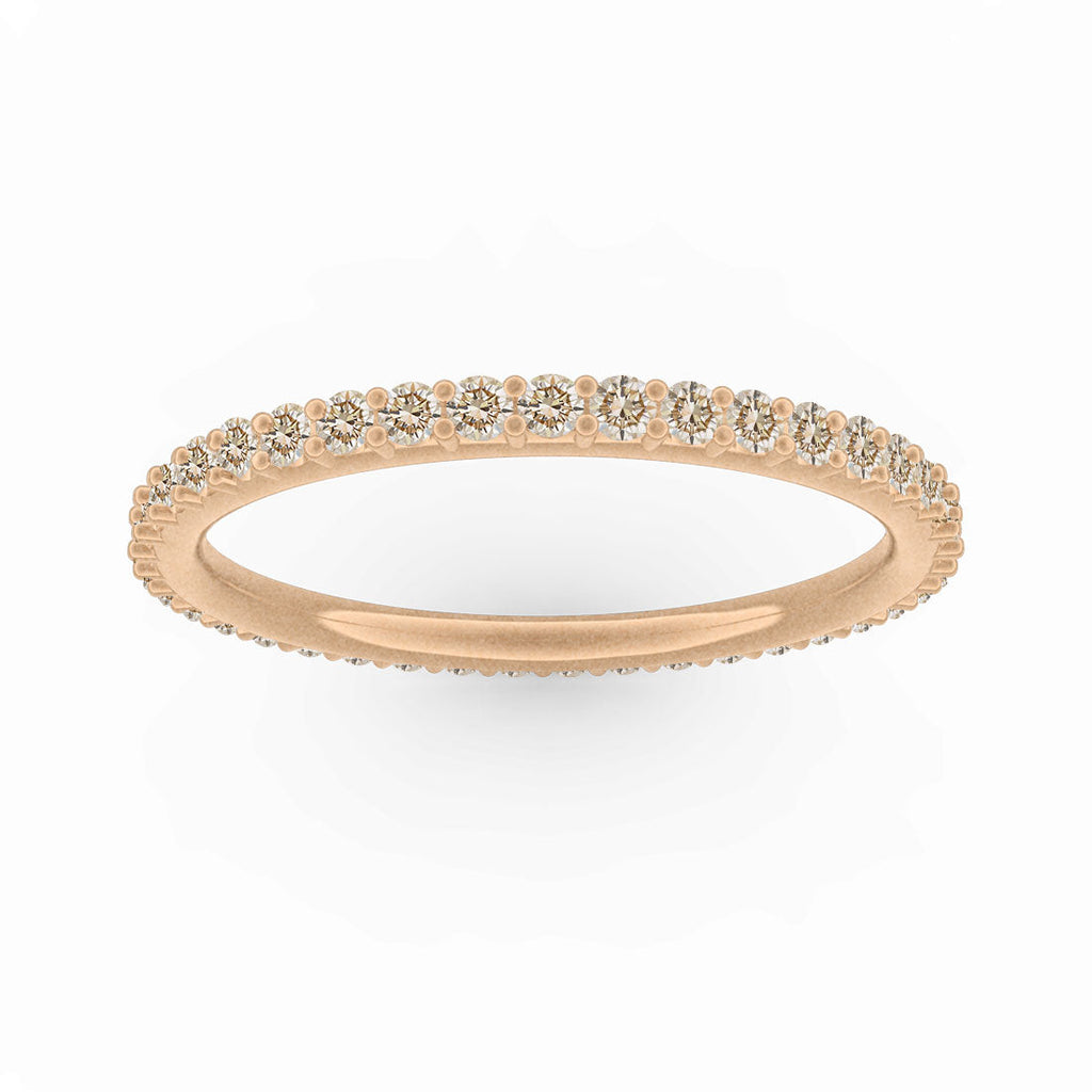 Champagne Diamond Eternity Ring, Gold Wedding Stacking Band By Valley Rose