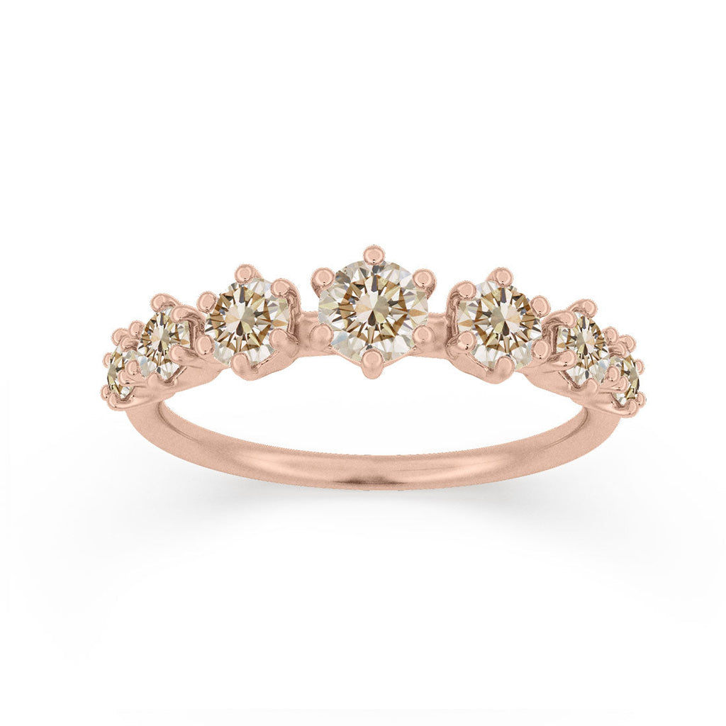 Champagne Diamond Stackable Ethical Wedding Ring By Valley Rose