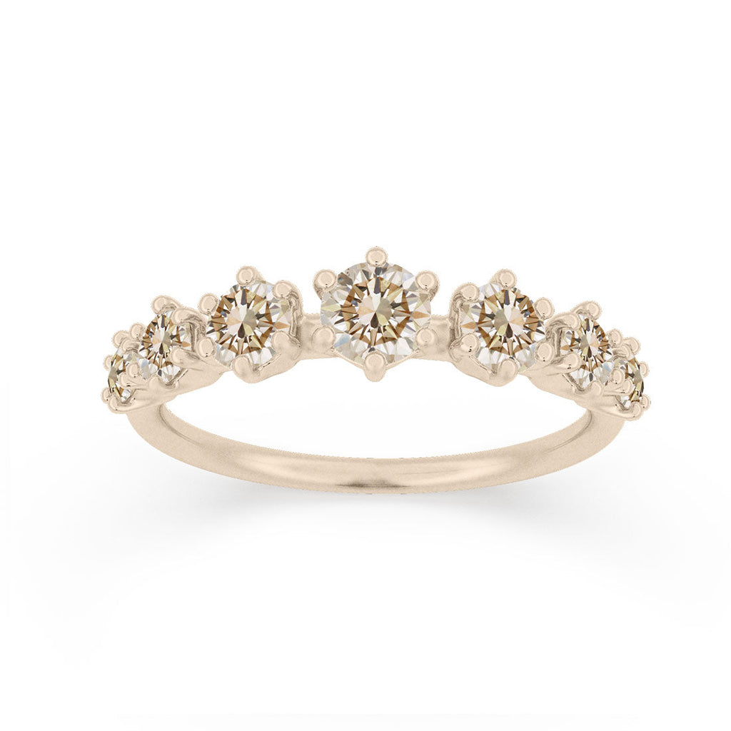 Champagne Diamond Stackable Ethical Wedding Ring By Valley Rose