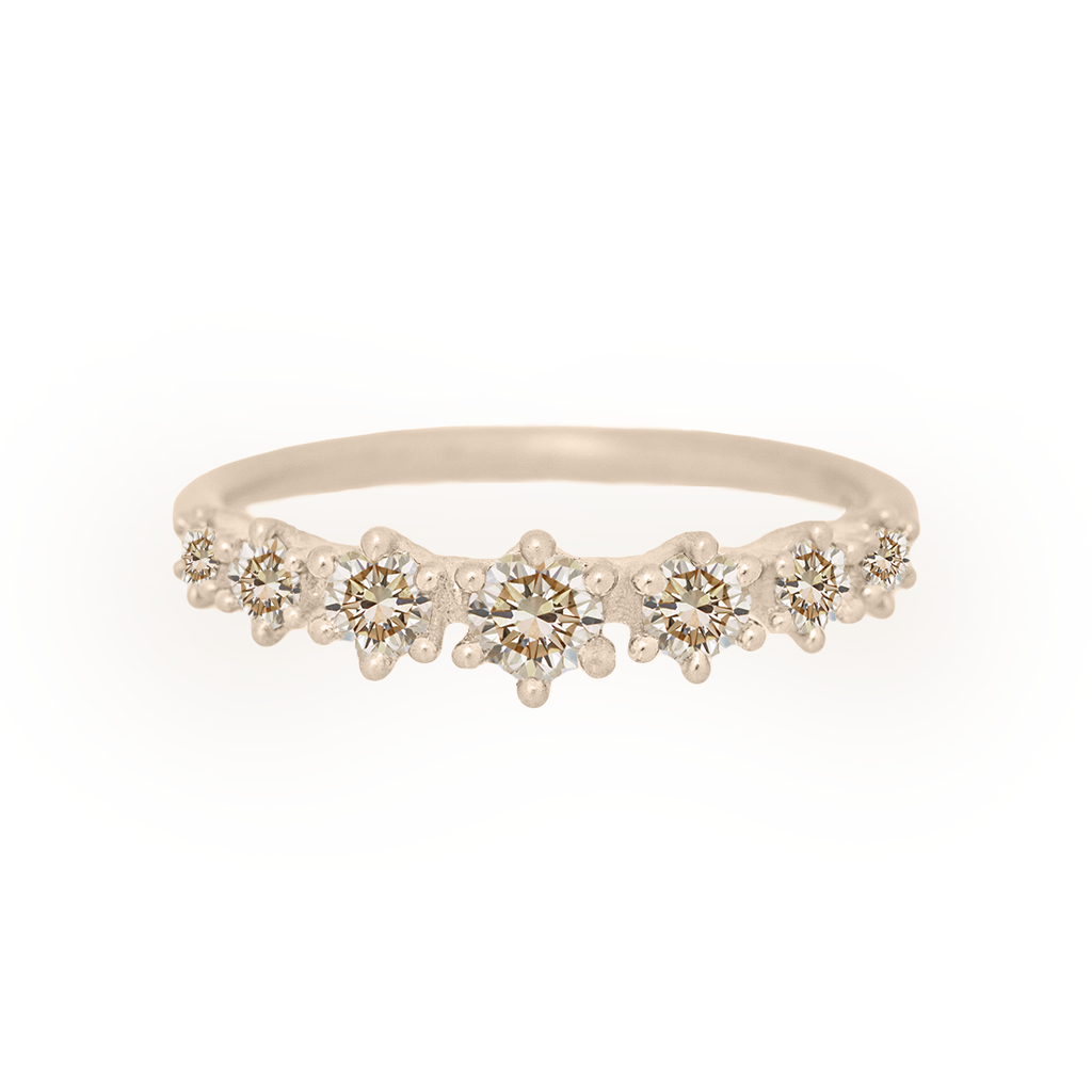 Champagne Diamond Stackable Ethical Wedding Ring By Valley Rose