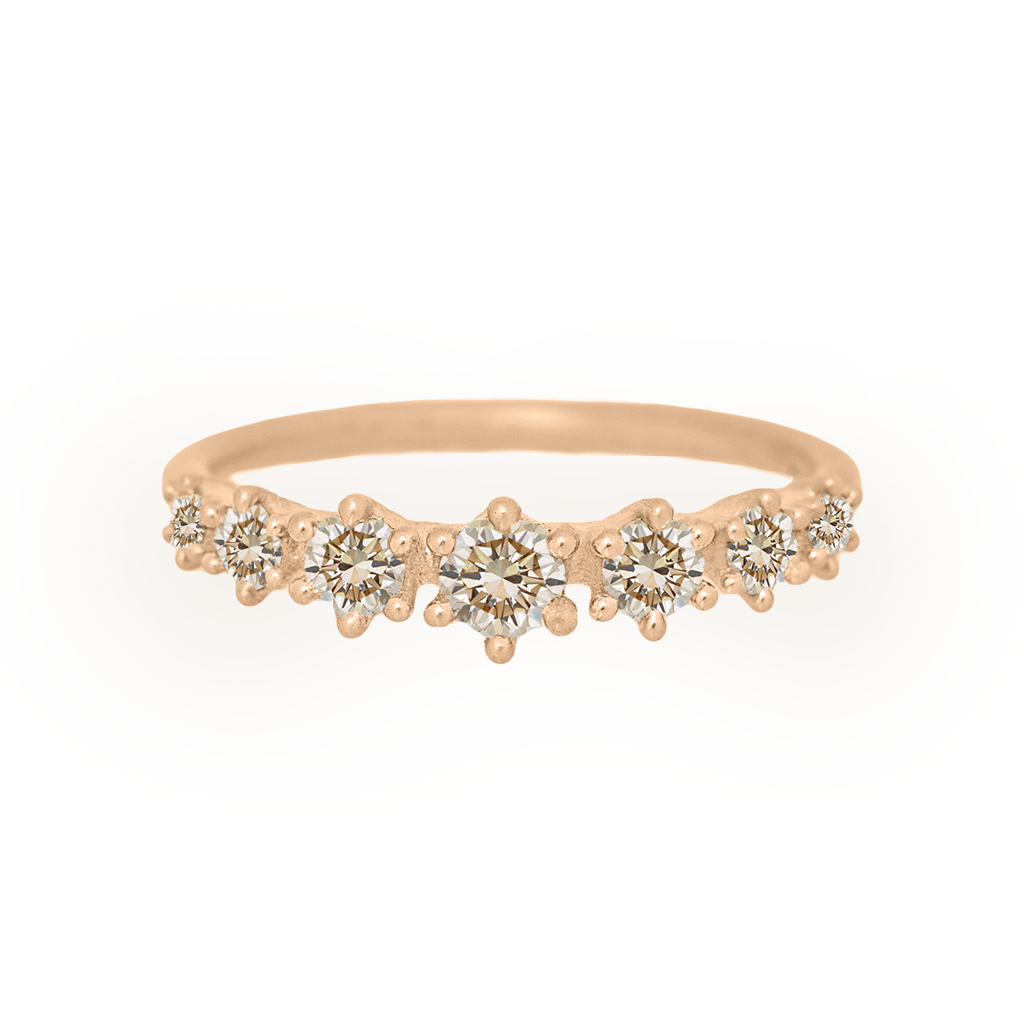 Champagne Diamond Stackable Ethical Wedding Ring By Valley Rose