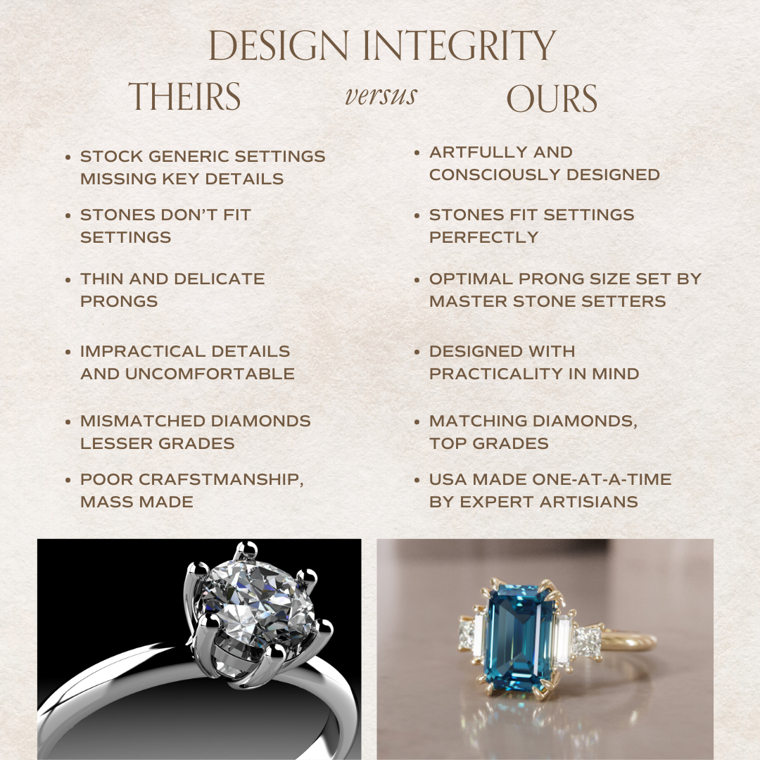 Christy Emerald Cut Blue Sapphire Unique Art Deco Engagement Ring By Valley Rose