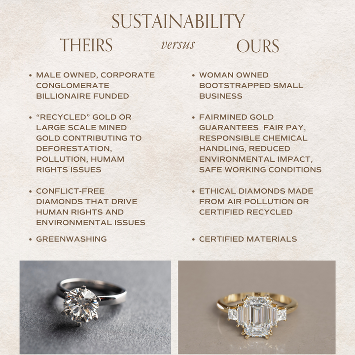 Christy Emerald Cut Lab Diamond Unique Art Deco Engagement Ring By Valley Rose