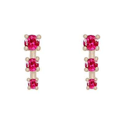 Cora Earrings, Pink Ruby