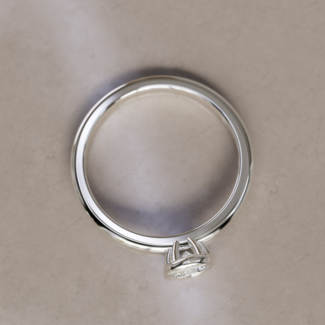 Cosette Dainty Diamond Modern Unique Bezel Engagement Ring By Valley Rose