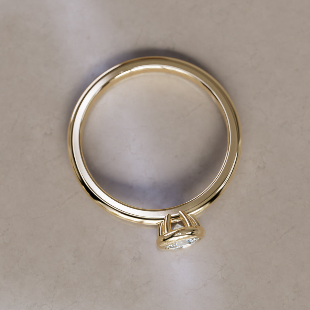 Cosette Dainty Diamond Modern Unique Bezel Engagement Ring By Valley Rose