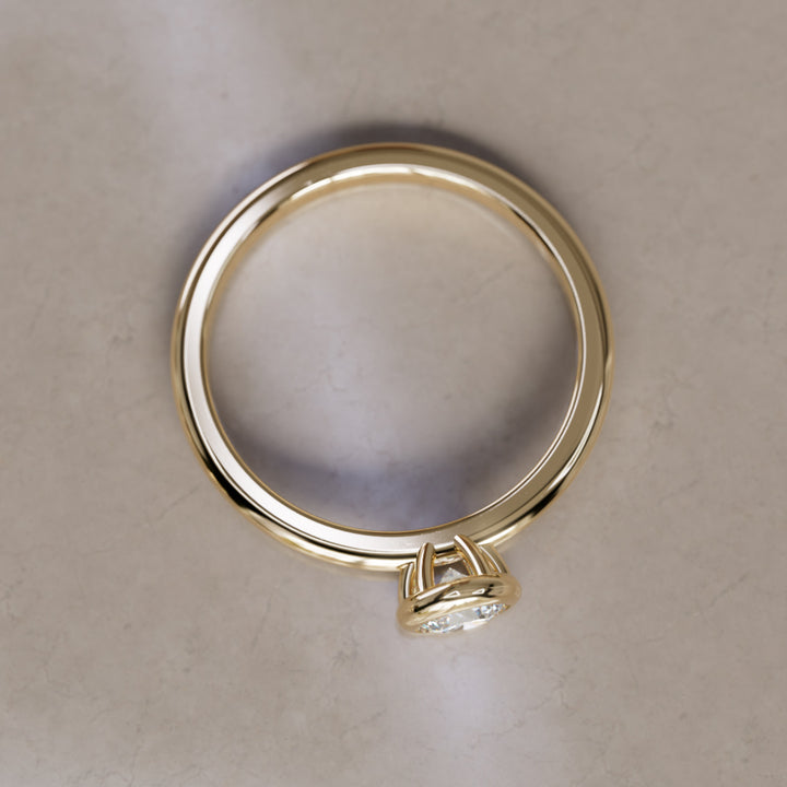 Cosette Dainty Diamond Modern Unique Bezel Engagement Ring By Valley Rose