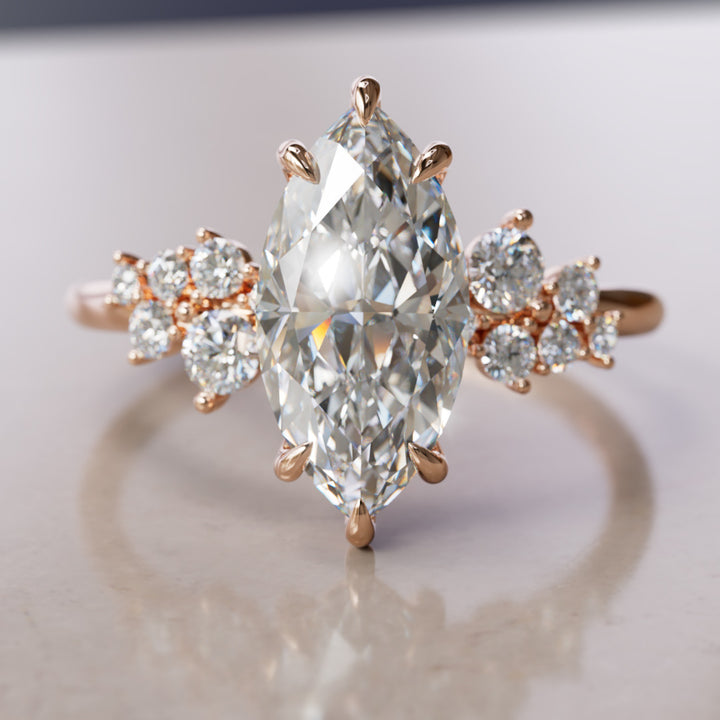 Cosmia Marquise Lab Diamond Unique Celestial Engagement Ring By Valley Rose
