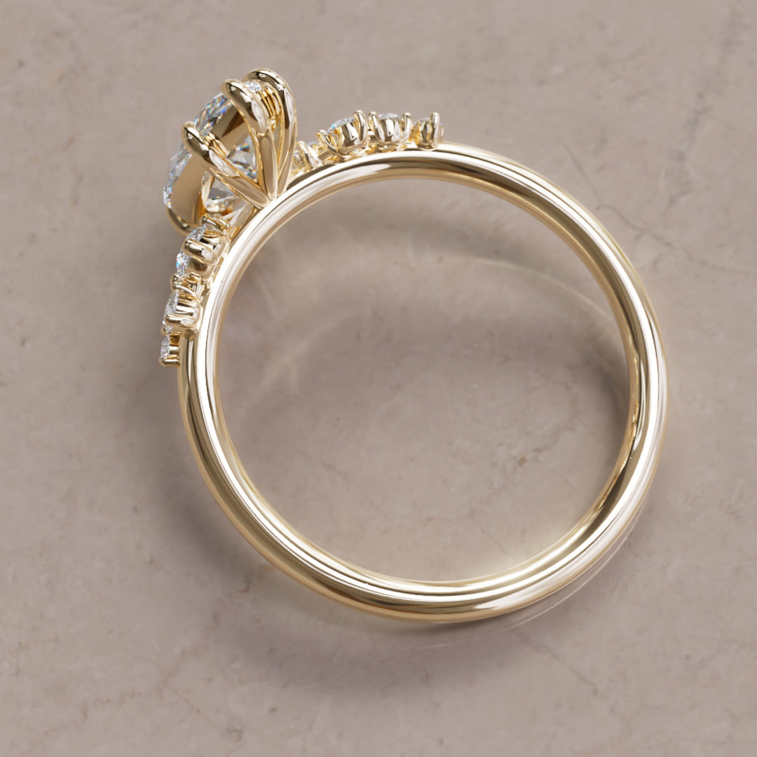 Cosmia Marquise Lab Diamond Unique Celestial Engagement Ring By Valley Rose