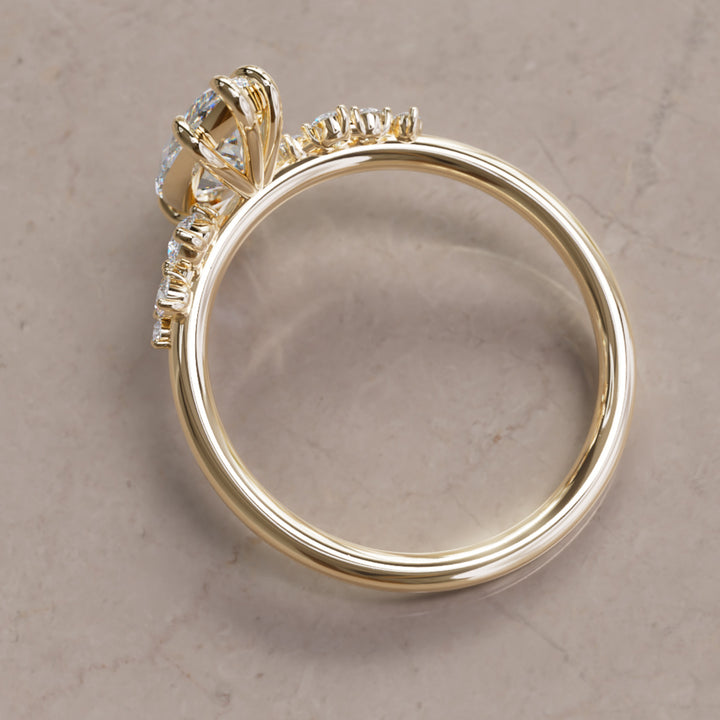Cosmia Marquise Lab Diamond Unique Celestial Engagement Ring By Valley Rose