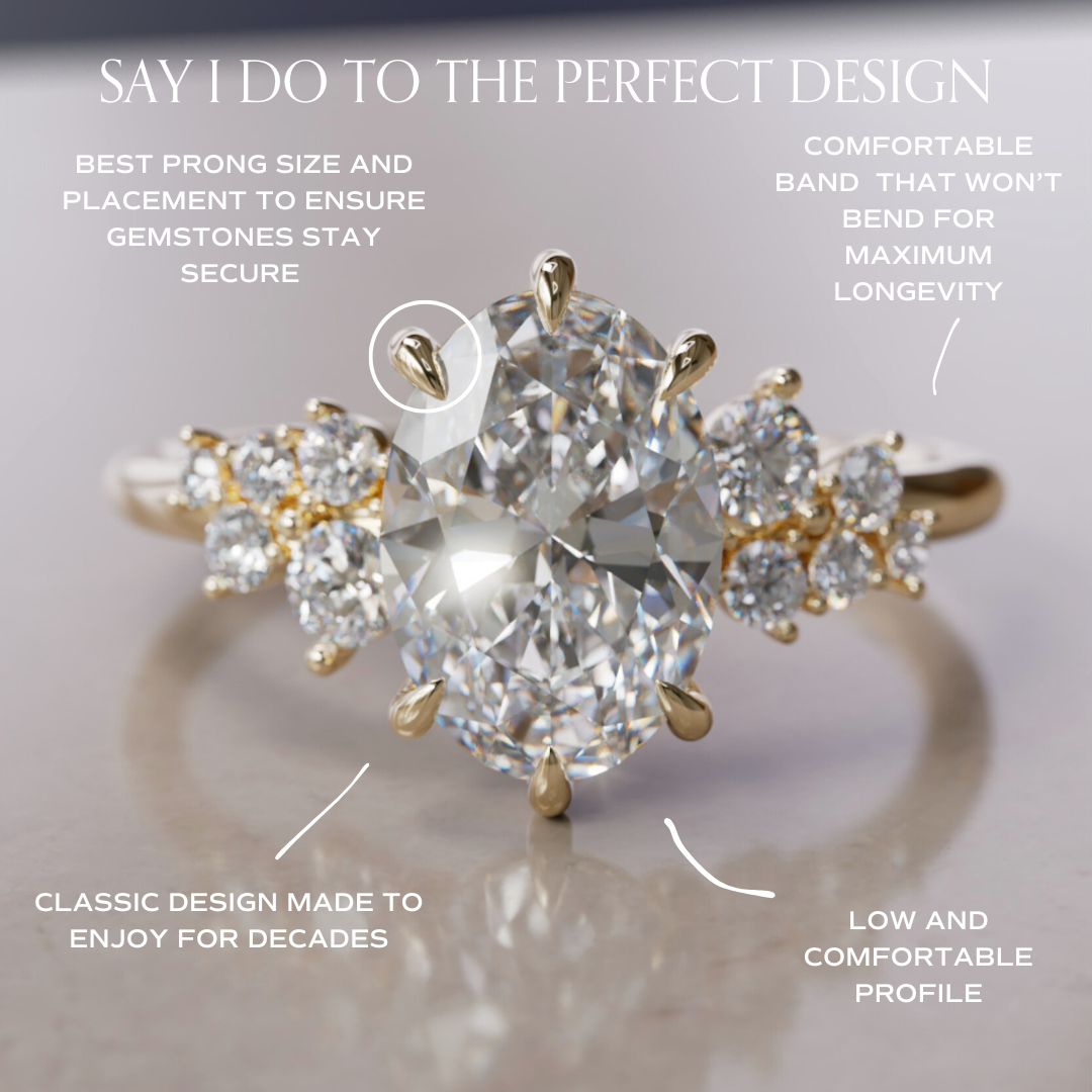 Cosmia Oval Lab Diamond Unique Celestial Engagement Ring By Valley Rose