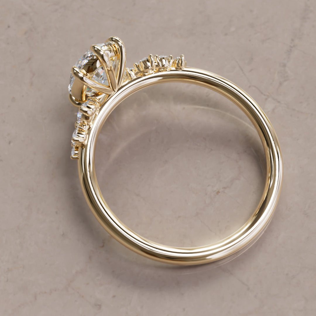 Cosmia Oval Lab Diamond Unique Celestial Engagement Ring By Valley Rose
