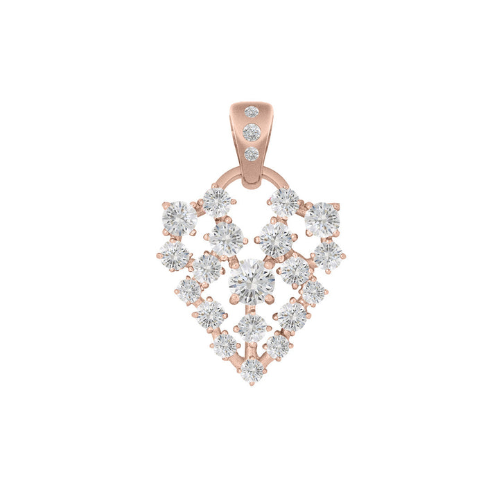 Unique Celestial Ethical Diamond Pave Heart Charm in Gold By Valley Rose Ethical Jewelry