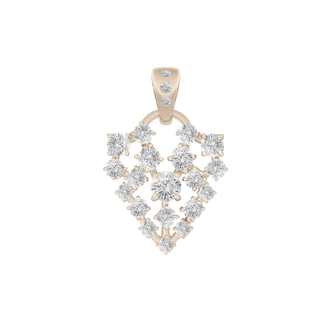 Unique Celestial Ethical Diamond Pave Heart Charm in Gold By Valley Rose Ethical Jewelry