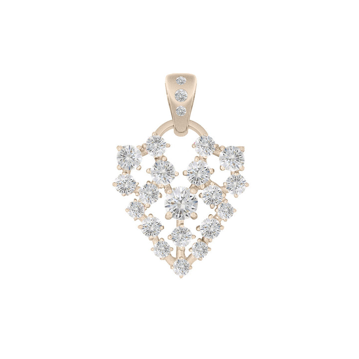 Unique Celestial Ethical Diamond Pave Heart Charm in Gold By Valley Rose Ethical Jewelry