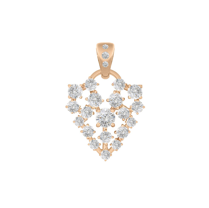 Unique Celestial Ethical Diamond Pave Heart Charm in Gold By Valley Rose Ethical Jewelry