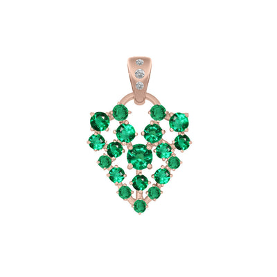 Unique Celestial Emerald Pave Heart Charm in Gold By Valley Rose Ethical Jewelry