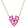 Unique Celestial Ruby Pave Heart Charm Necklace in Gold By Valley Rose Ethical Jewelry