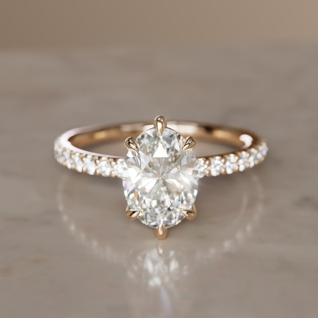Cybele Oval Diamond Modern Unique Engagement Ring (Setting Only)