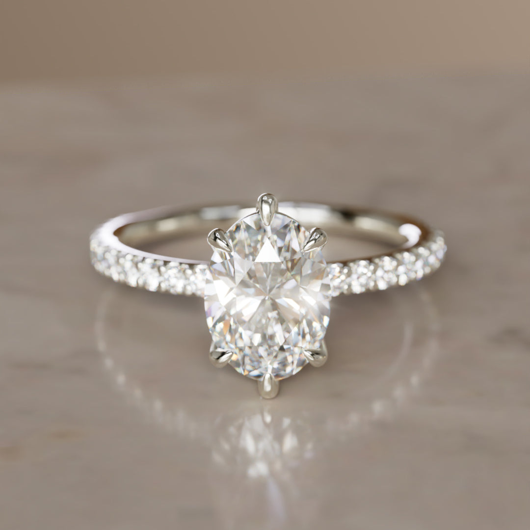 Cybele Oval Diamond Modern Unique Engagement Ring (Setting Only)