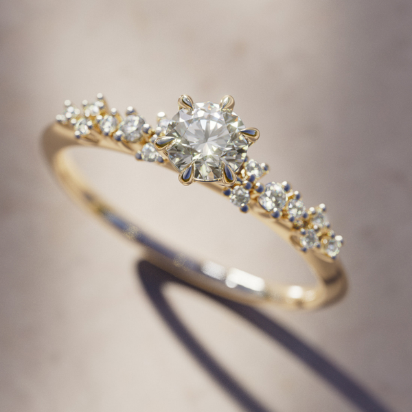 Dainty Celestial Star Diamond Engagement Ring By Valley Rose