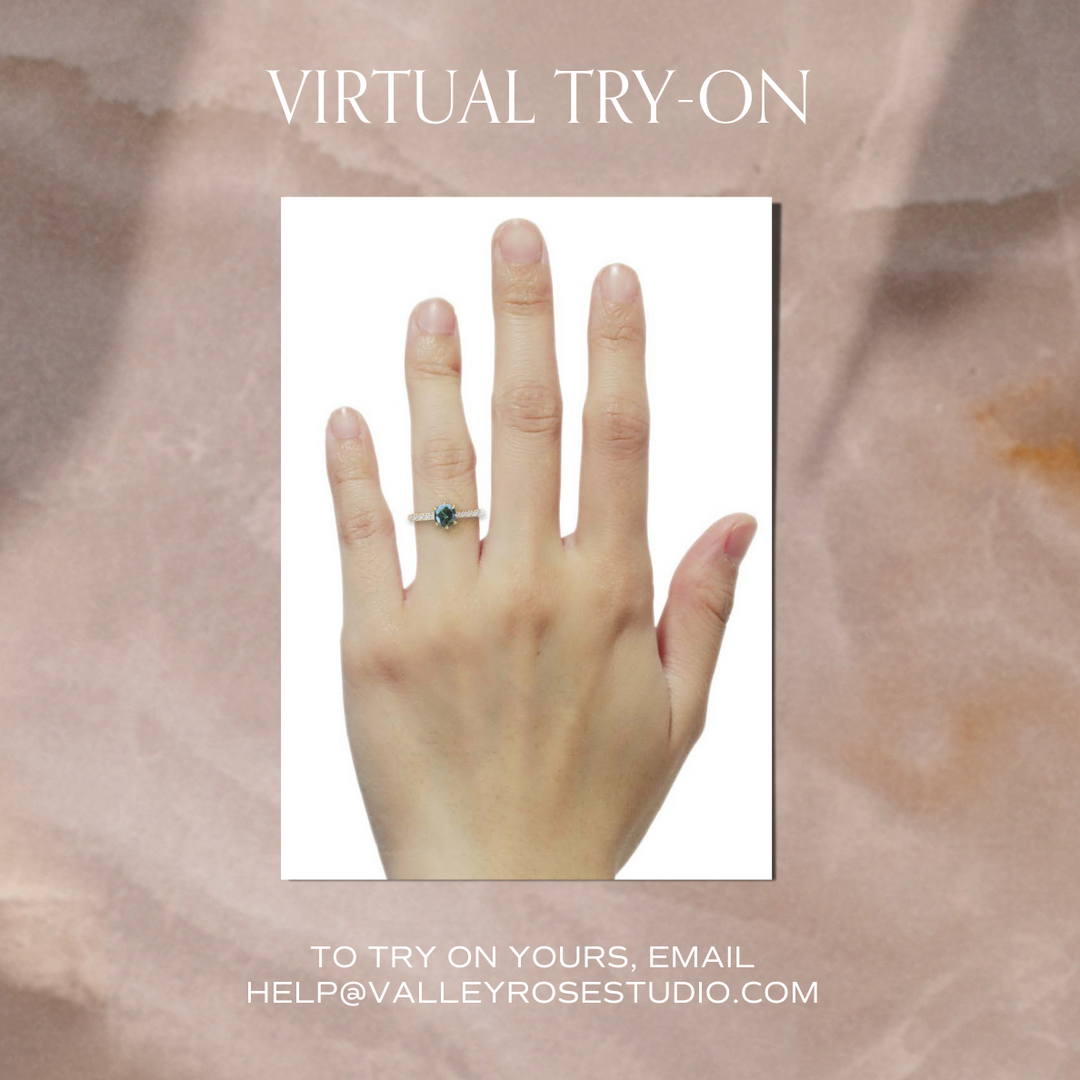 Teal Pear Sapphire Wide Band Alternative Engagement Ring – Valley Rose