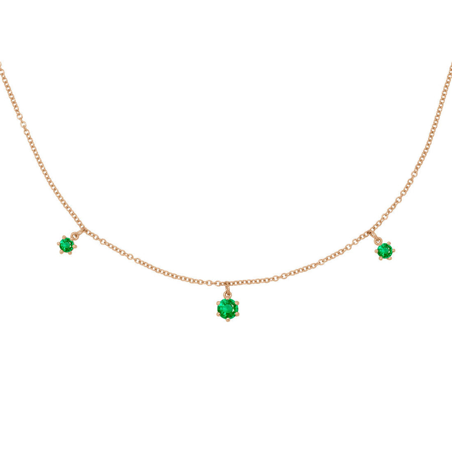 Emerald Fringe Charm Gold Necklace By Valley Rose Ethical Jewelry