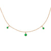 Emerald Fringe Charm Gold Necklace By Valley Rose Ethical Jewelry