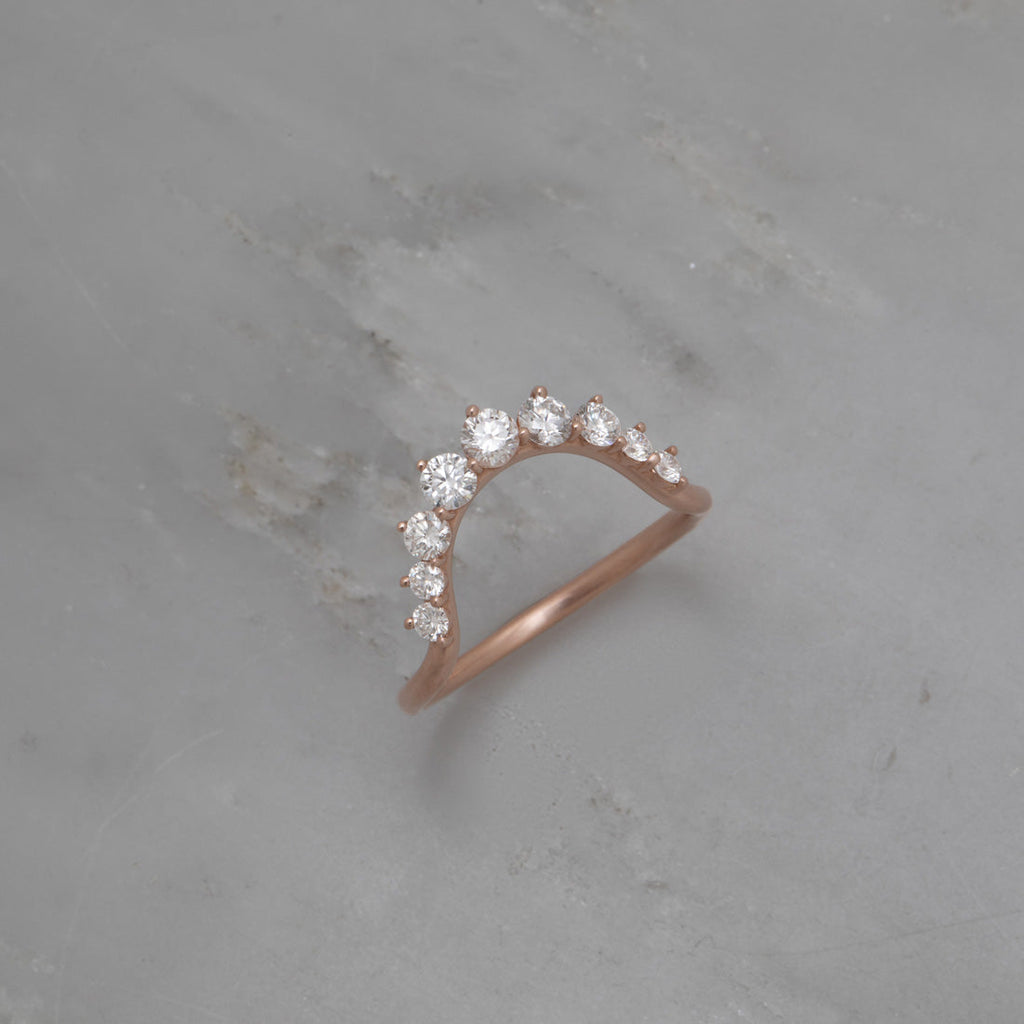 Diamond Halo Stacking Ethical Wedding Ring By Valley Rose