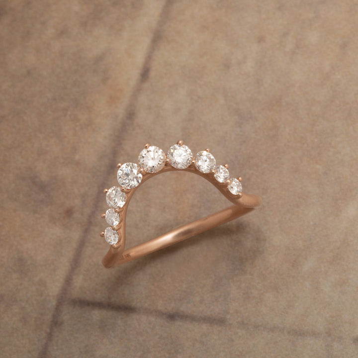 Diamond Halo Stacking Ethical Wedding Ring By Valley Rose