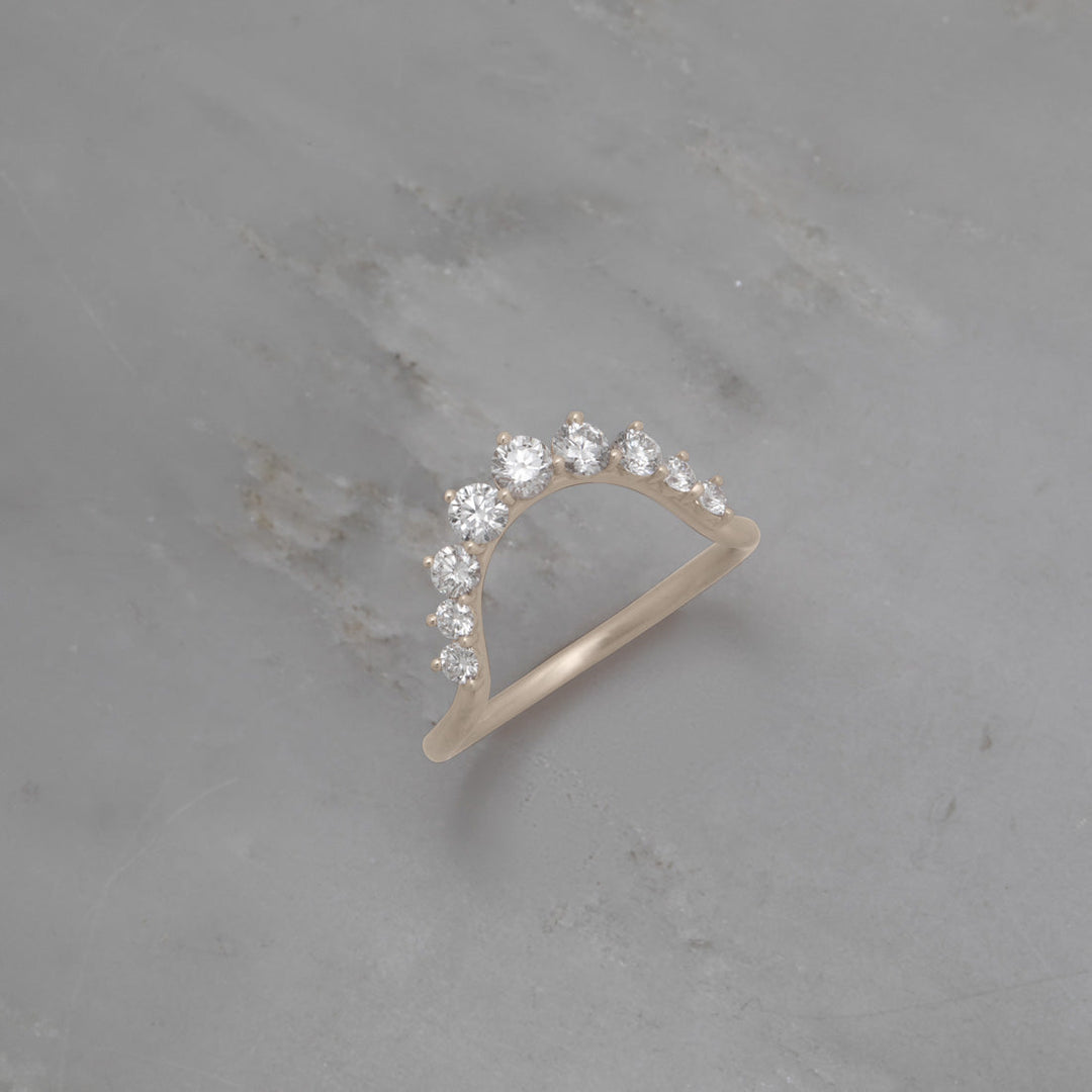 Diamond Halo Stacking Ethical Wedding Ring By Valley Rose