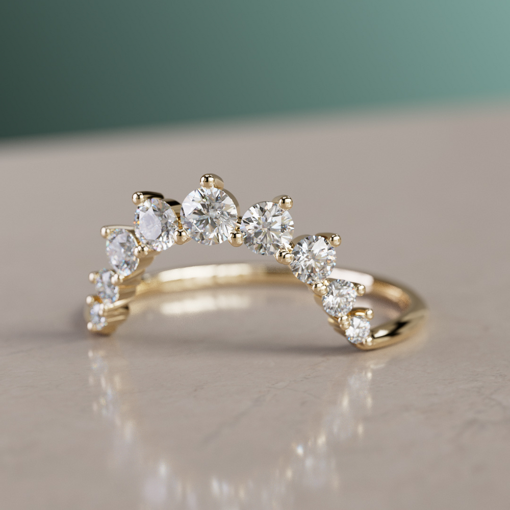 Diamond Halo Stacking Ethical Wedding Ring By Valley Rose
