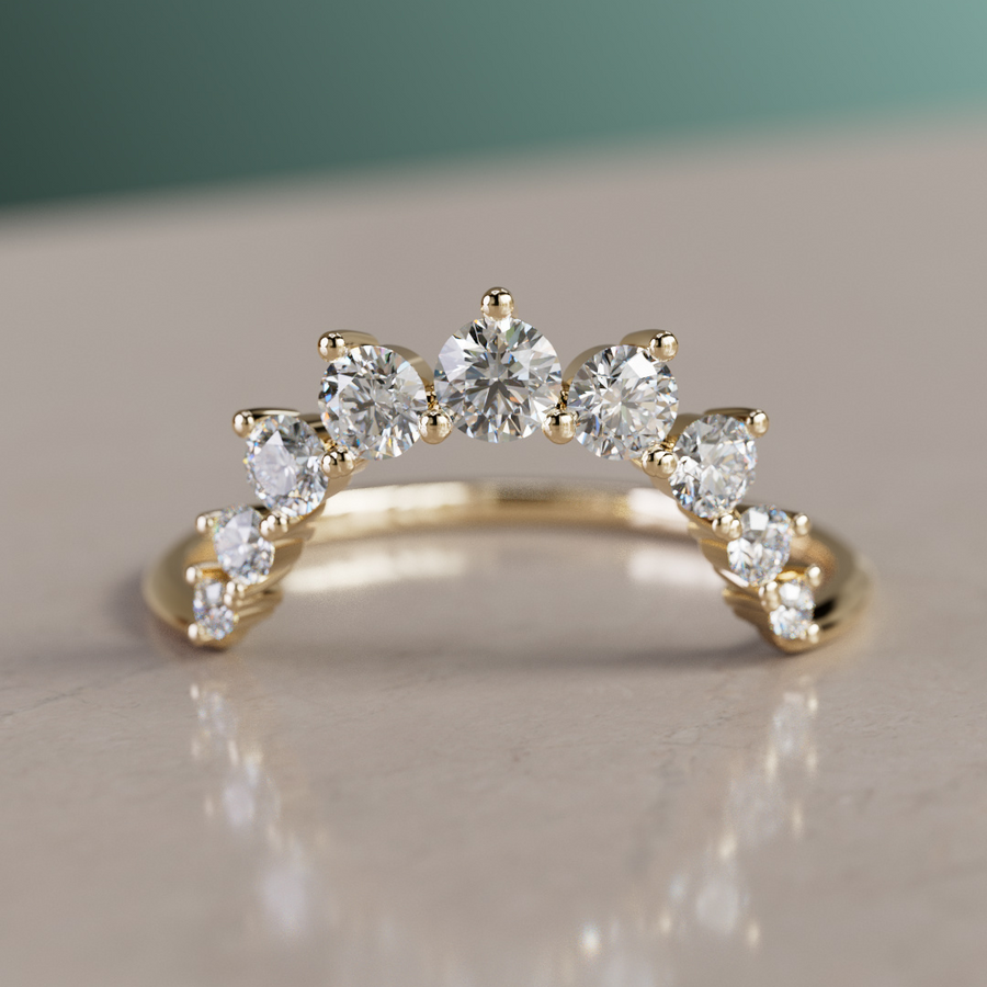 Diamond Halo Stacking Ethical Wedding Ring By Valley Rose