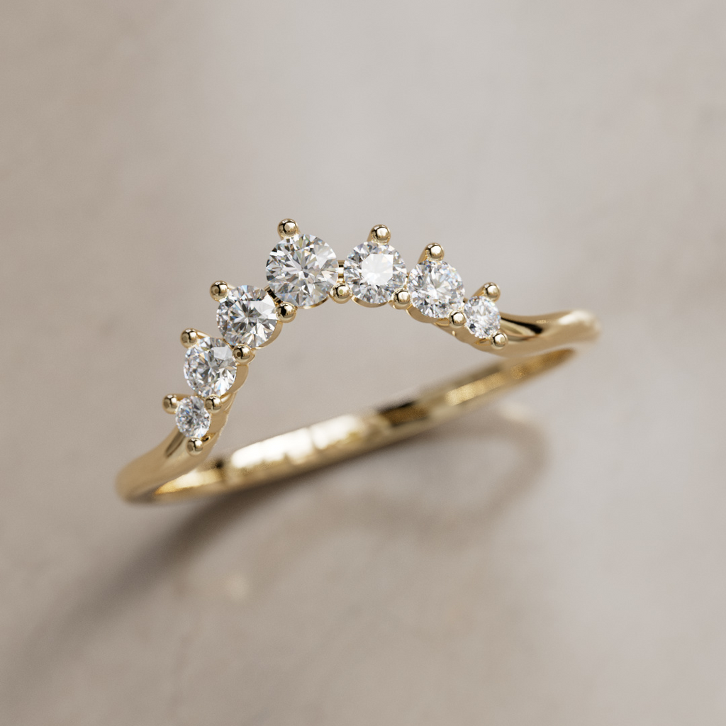 Diamond Halo Stacking Ethical Wedding Ring By Valley Rose