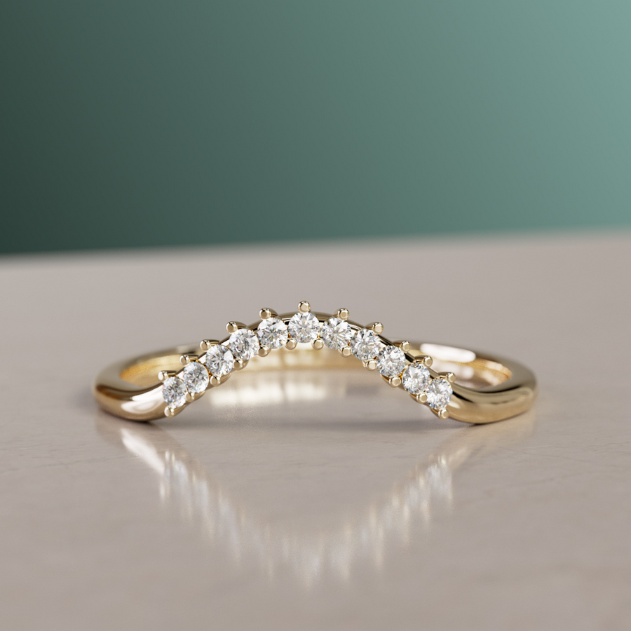 Diamond Stacking Wedding Ring Vintage Halo Style By Valley Rose