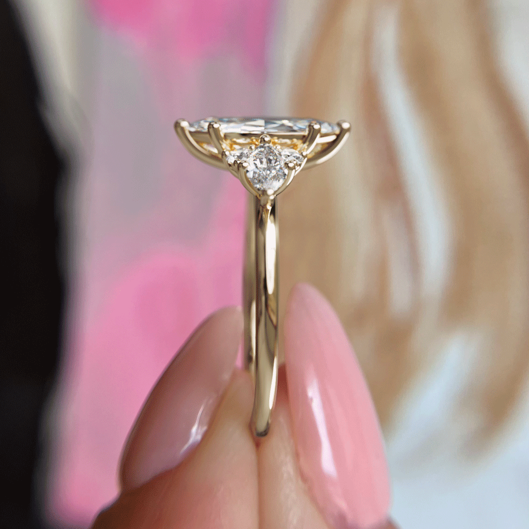 Fantasy Engagement Ring with Marquise Diamonds By Valley Rose