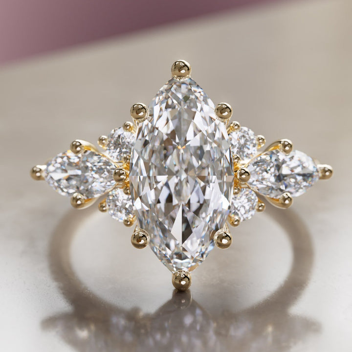 Elain Marquise Lab Diamond Unique Fantasy Engagement Ring By Valley Rose