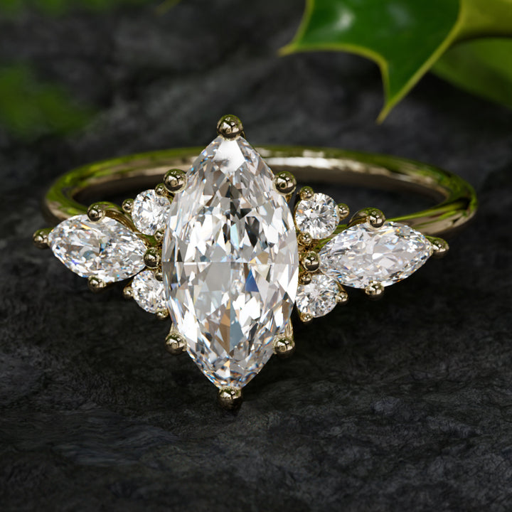 Elain Marquise Lab Diamond Unique Fantasy Engagement Ring By Valley Rose