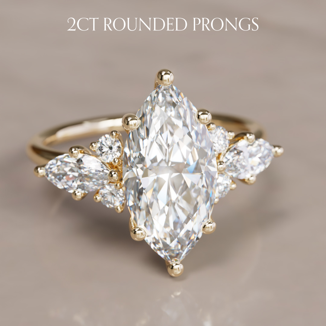 Bague de fiançailles fantaisie unique Elain Marquise diamant de laboratoire