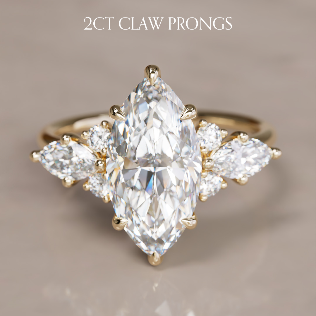 Bague de fiançailles fantaisie unique Elain Marquise diamant de laboratoire